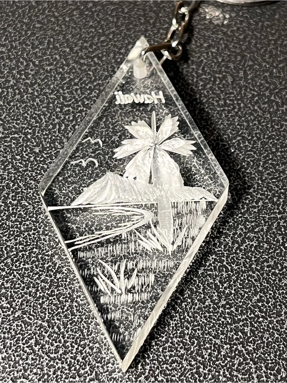 Hawaii Clear Acrylic Etched Keychain, Travel, Souvenirs, Memorabilia